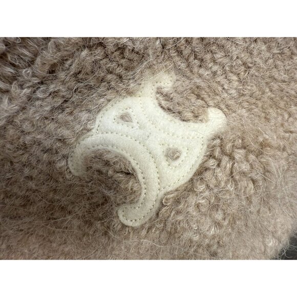 Celine Beige Wool & Alpaca Blend Bucket Hat With Embroidered Logo - Picture 5 of 9